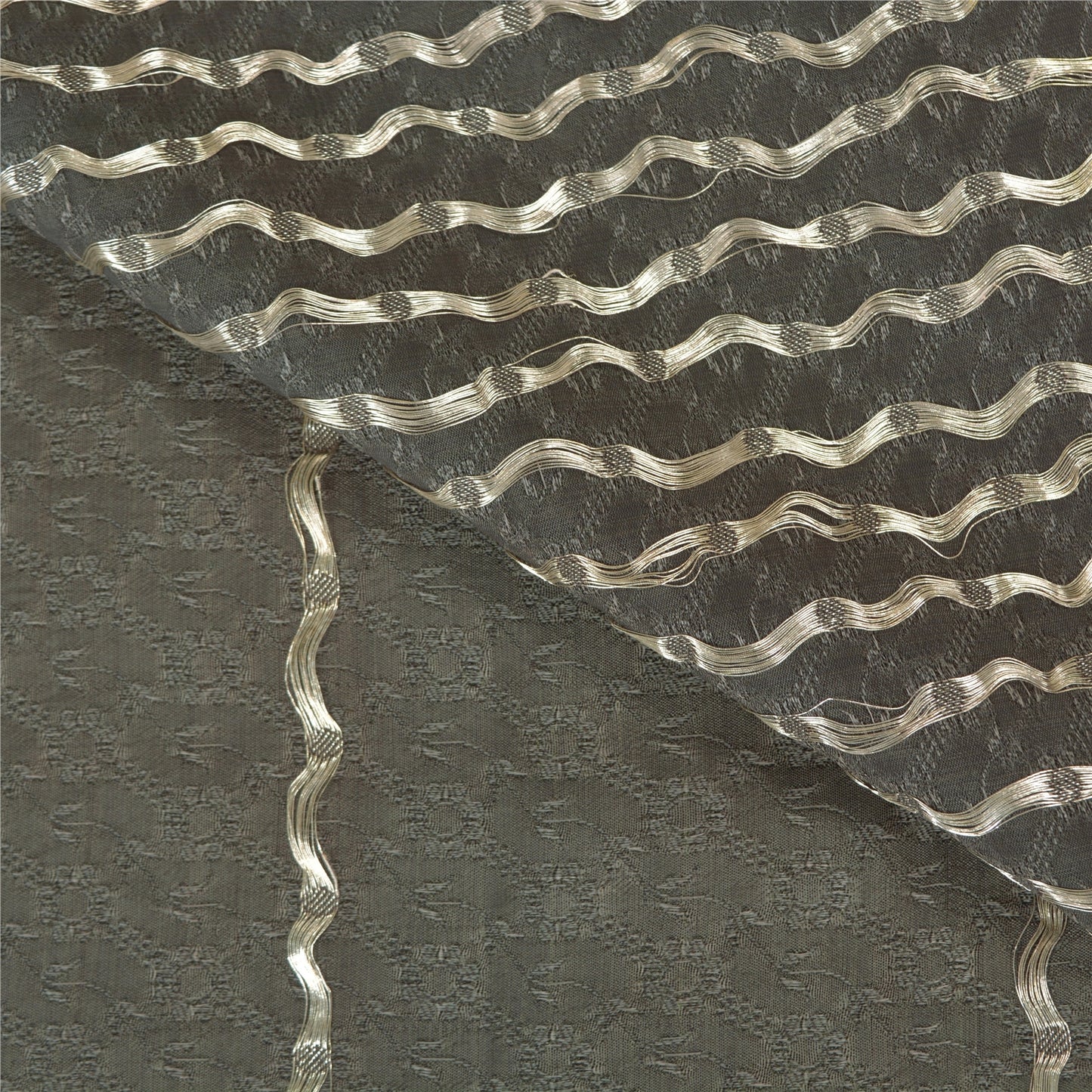 Sanskriti Vintage Grey Heavy Indian Sarees Art Silk Sari Banarasi Woven 5 Yard Sustainable Fabric