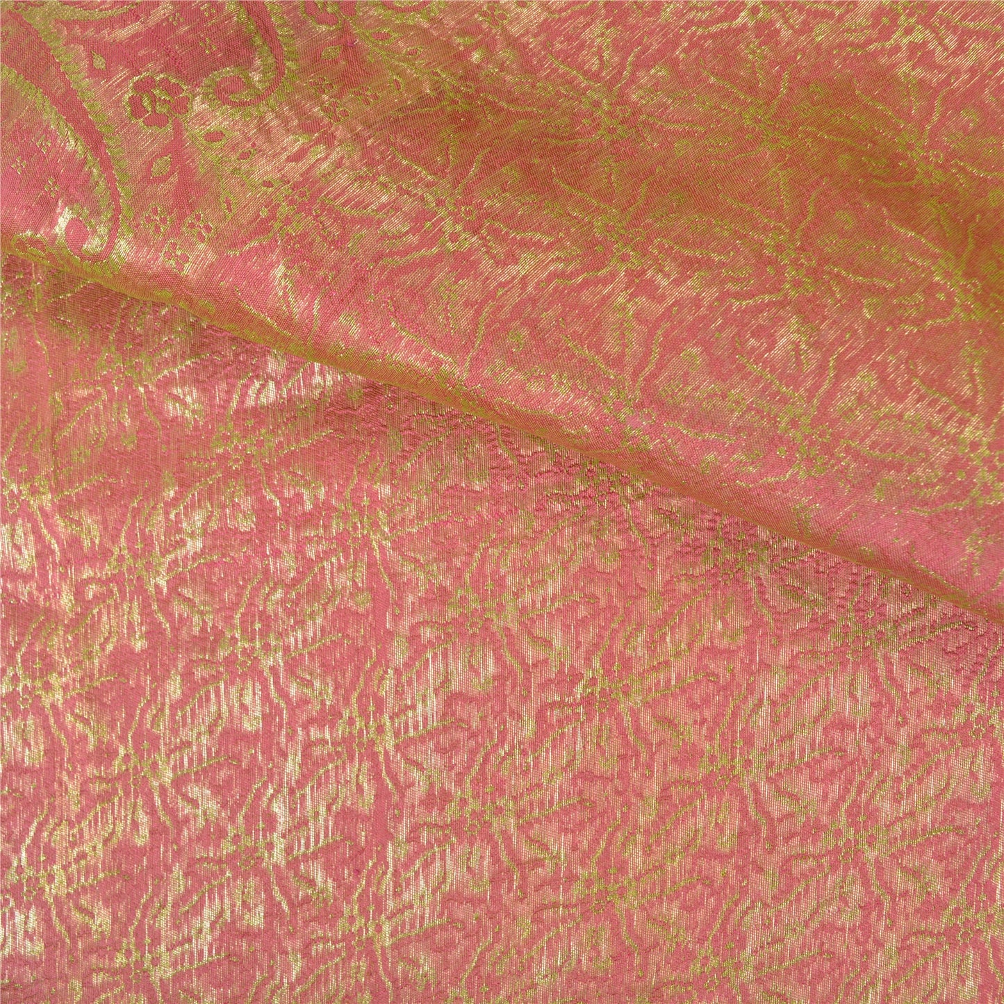 Sanskriti Vintage Heavy Green Sarees Pure Satin Silk Woven Brocade Sari Sustainable Fabric