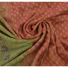 Load image into Gallery viewer, Sanskriti Vintage Peach Heavy Saree Blend Silk Woven Sari Craft Floral Fabric
