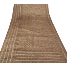 Load image into Gallery viewer, Sanskriti Vintage Brown Heavy Saree Pure Satin Silk Woven Sari Craft 5 Yd Fabric
