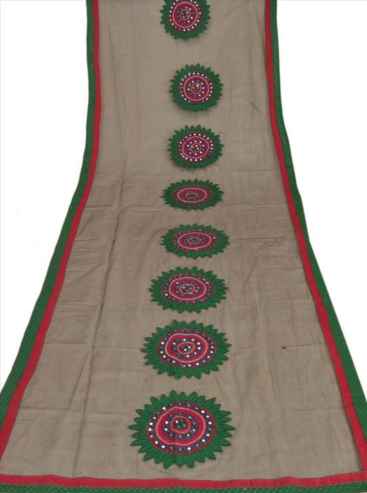 Sanskriti Vintage Dupatta Long Stole Net Mesh Black Hijab Embroidered Wrap Veil