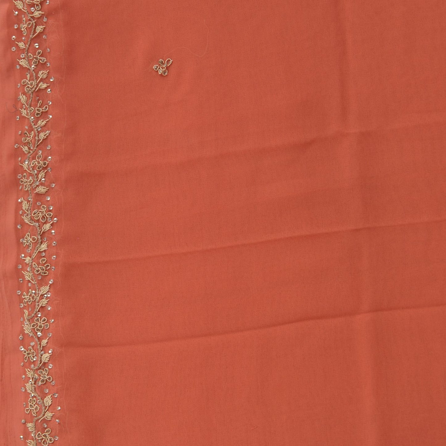 Sanskriti Vintage Dupatta Long Stole Georgette Peach Scarves Hand Beaded Hijab