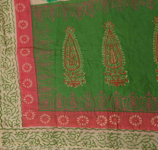 Sanskriti Vintage Dupatta Long Scarf Cotton Multi Color Hijab Embroidered Painted Stole