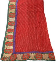 Load image into Gallery viewer, Vintage Dupatta Long Stole Chiffon Silk Red Hijab Embroidered Leheria Wrap Veil
