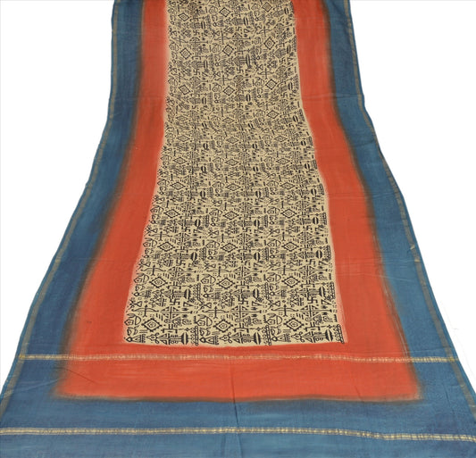 Sanskriti Vintage Dupatta Long Stole Cotton Multi Color Wrap Hijab Printed Veil Scarves