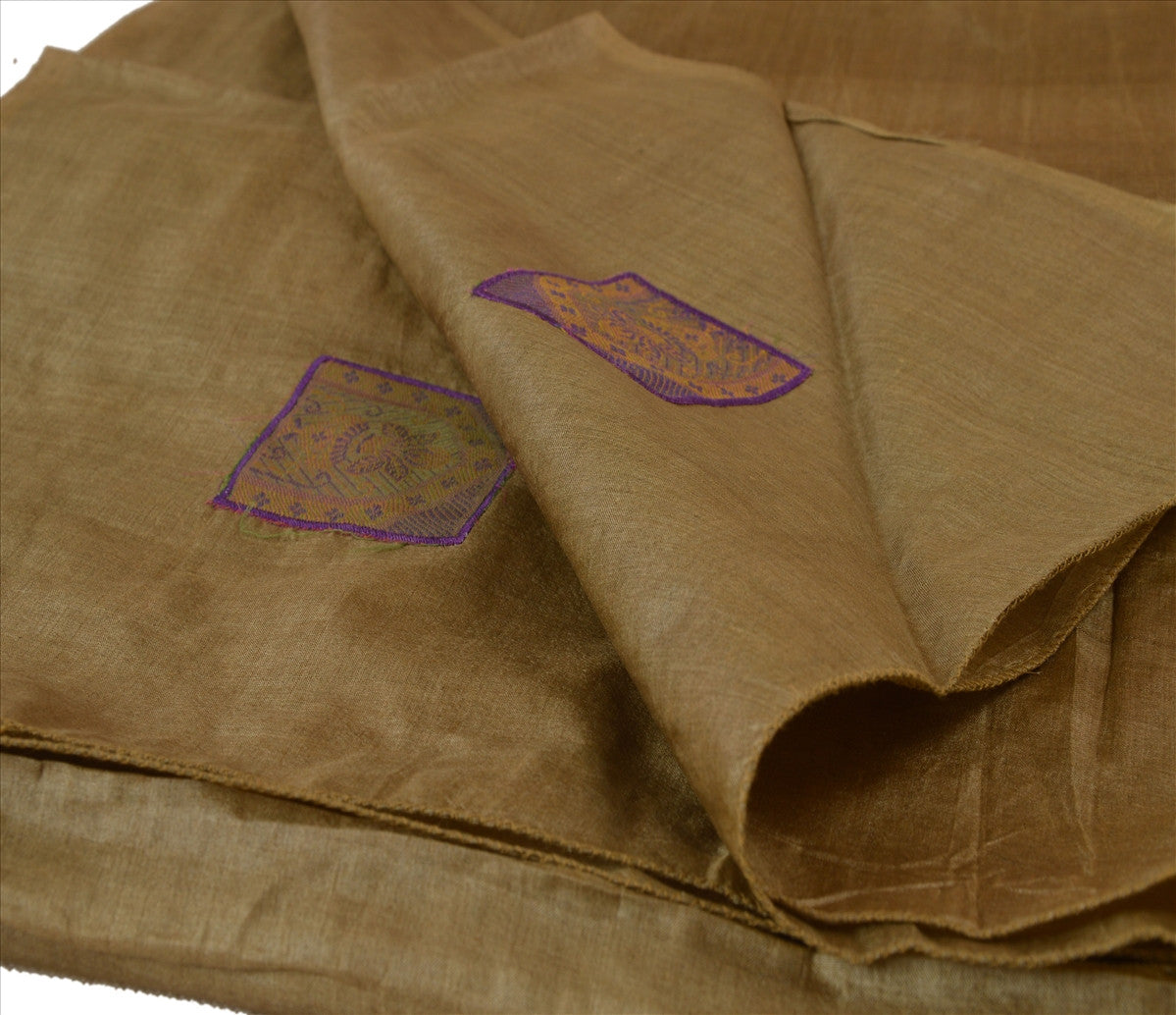 Sanskriti Vintage Dupatta Long Stole 100% Pure Silk Green Hijab Embroidered Wrap Veil