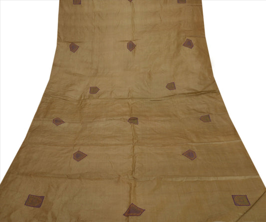 Sanskriti Vintage Dupatta Long Stole 100% Pure Silk Green Hijab Embroidered Wrap Veil