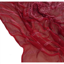 Load image into Gallery viewer, Sanskriti Vintage Dupatta Long Stole Chiffon Silk Maroon Hand Beaded Wrap Veil
