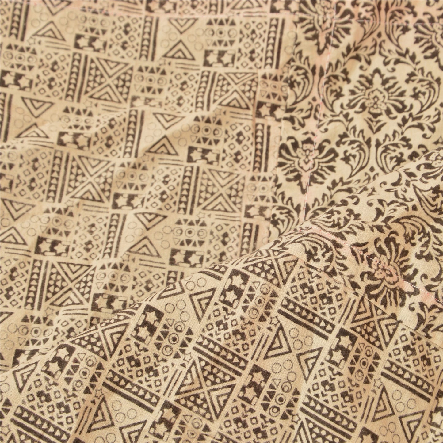 Sanskriti Vintage Dupatta Long Stole Cotton Cream Shawl Embroidered Wrap Hijab