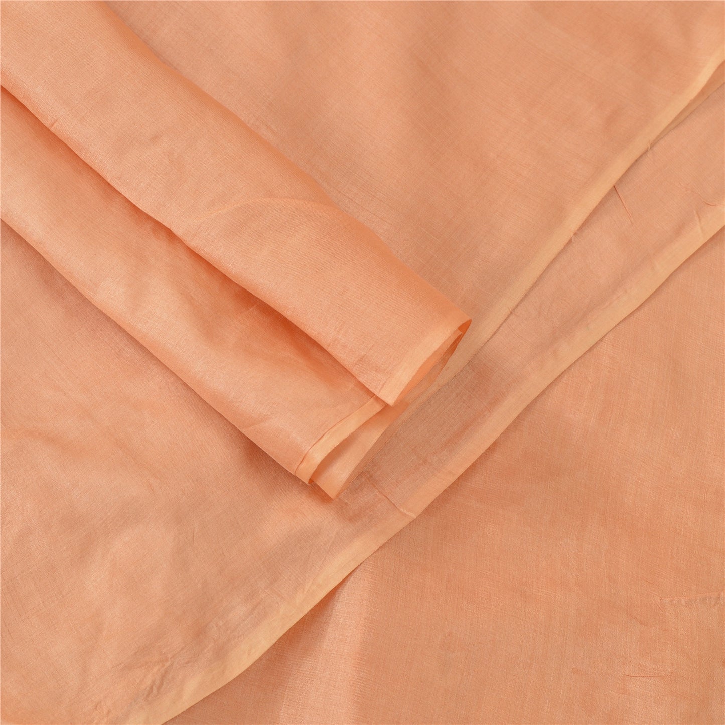 Sanskriti Vintage Dupatta Long Stole 100% Pure Silk Peach Shawl Hand Beaded Scarves