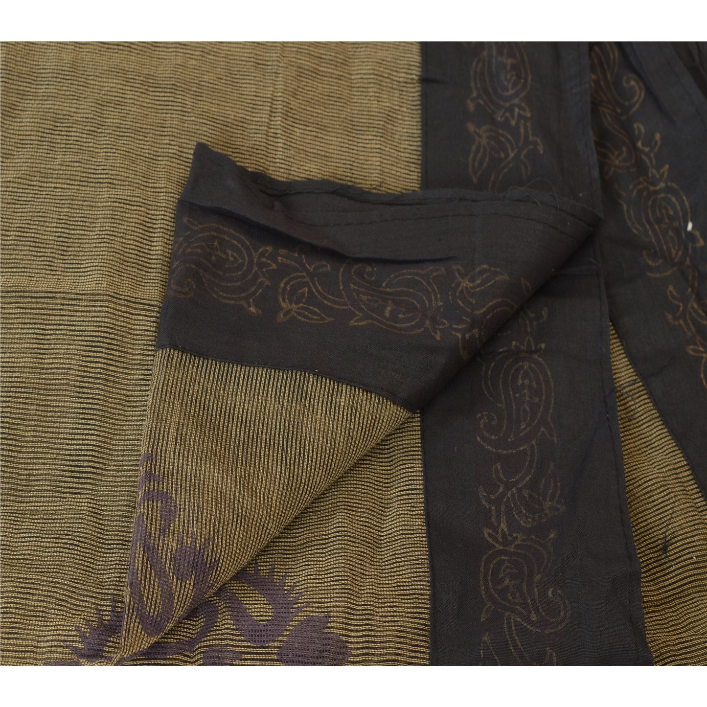 Sanskriti Vintage Dupatta Long Stole Cotton Cream Shawl Embroidered Painted Veil