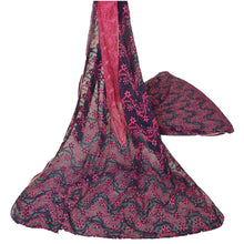 Load image into Gallery viewer, Dupatta Long Stole Georgette Blue Shawl Embroidered Scarves
