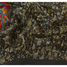 Load image into Gallery viewer, Sanskriti New Dupatta Long Stole Chanderi Black Veil Printed Pattachitra Scarves
