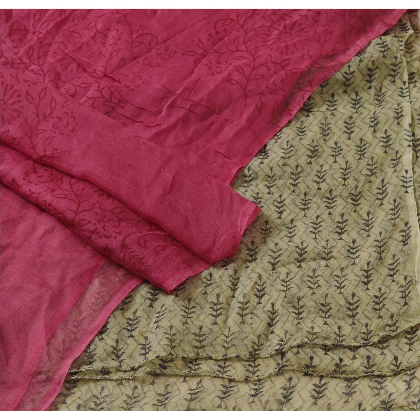 Sanskriti Vintage New Dupatta Long Stole Blend Georgette Pink Soft Hijab Printed Scarves