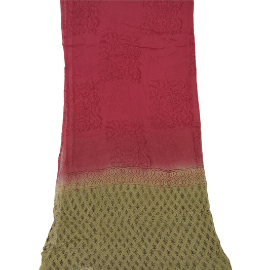 Sanskriti Vintage New Dupatta Long Stole Blend Georgette Pink Soft Hijab Printed Scarves