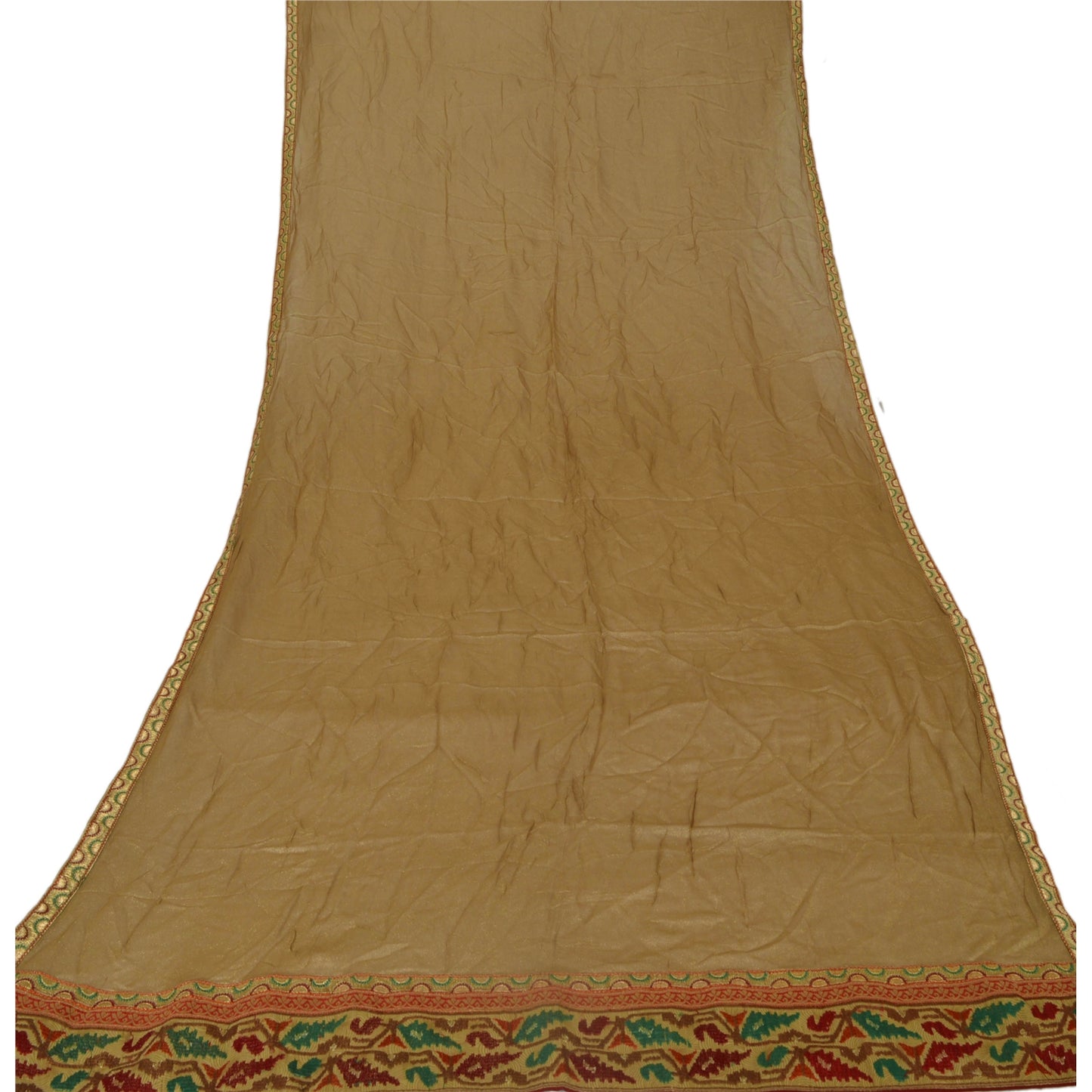 Sanskriti Vintage Dupatta Long Stole Georgette Golden Embroidered Wrap Hijab