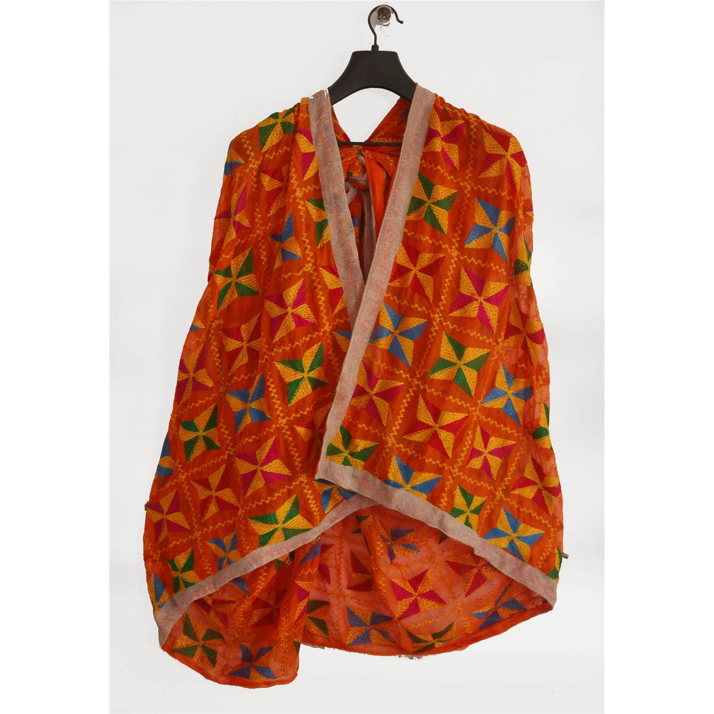 Sanskriti Vintage Dupatta Long Stole Chiffon Silk Scarves Bagh Phulkari Veil
