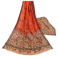 Dupatta Long Stole Woollen Orange Hijab Printed Wrap Shawl