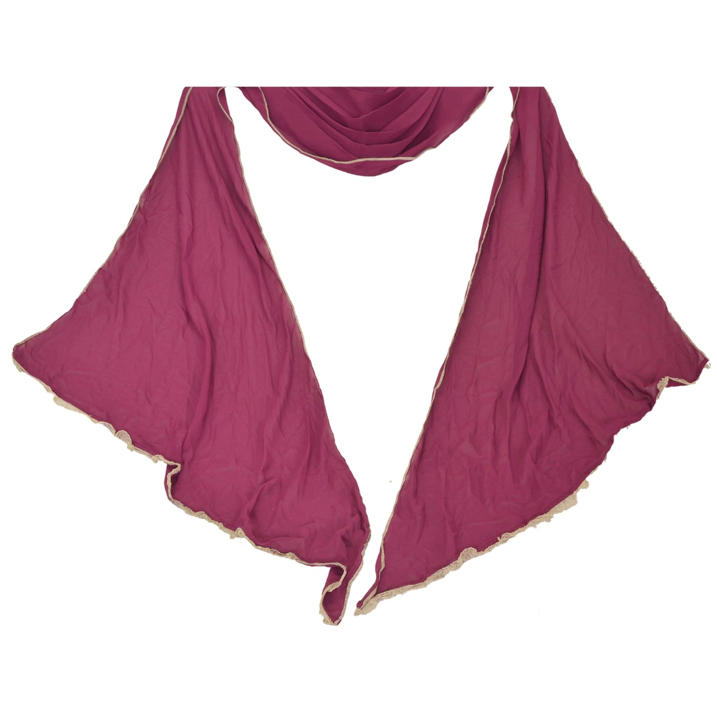 Sanskriti Vintage Dupatta Long Stole Blend Georgette Purple Embroidered Scarves