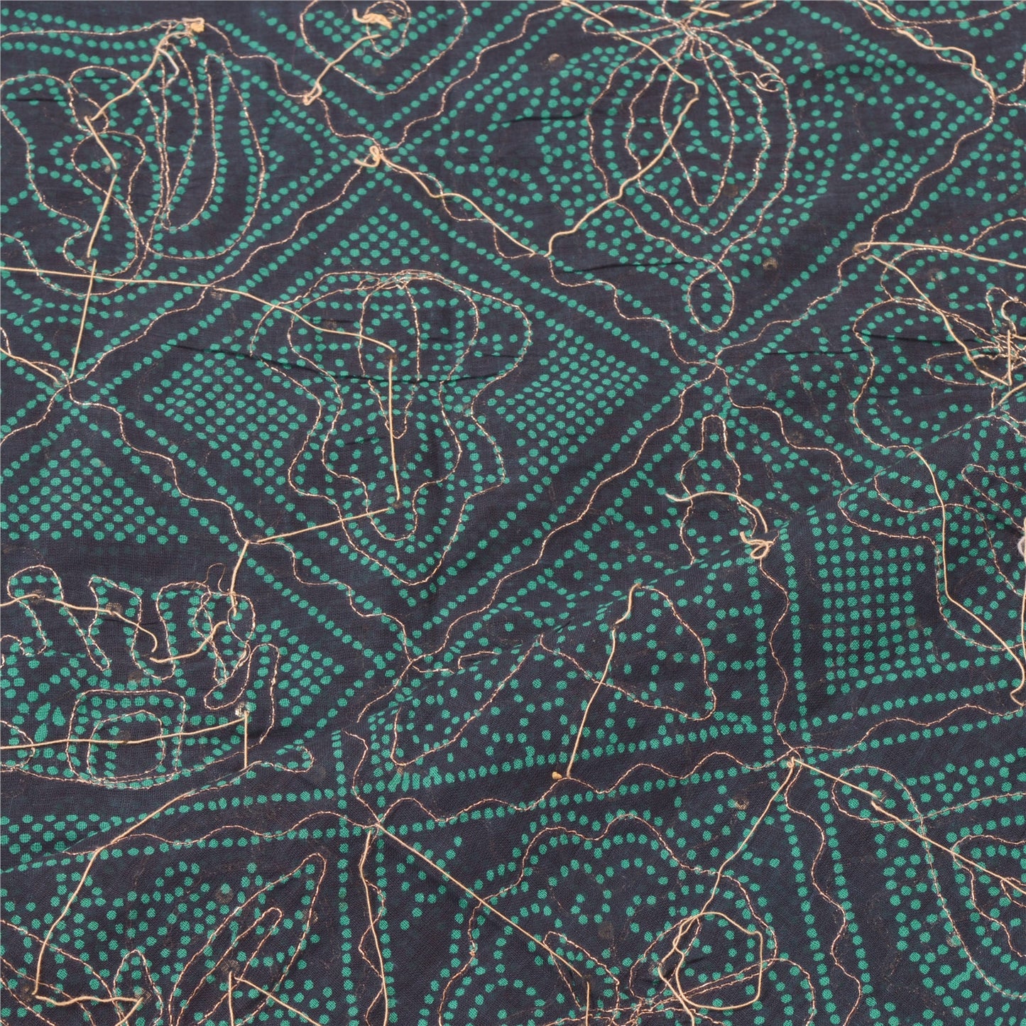 Sanskriti Vintage Dupatta Long Stole Black Pure Cotton Hand Beaded Scarves Shawl