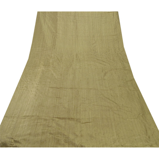 Sanskriti Vintage Dupatta Long Stole Art Silk Green Woven Scarves Hijab Shawl