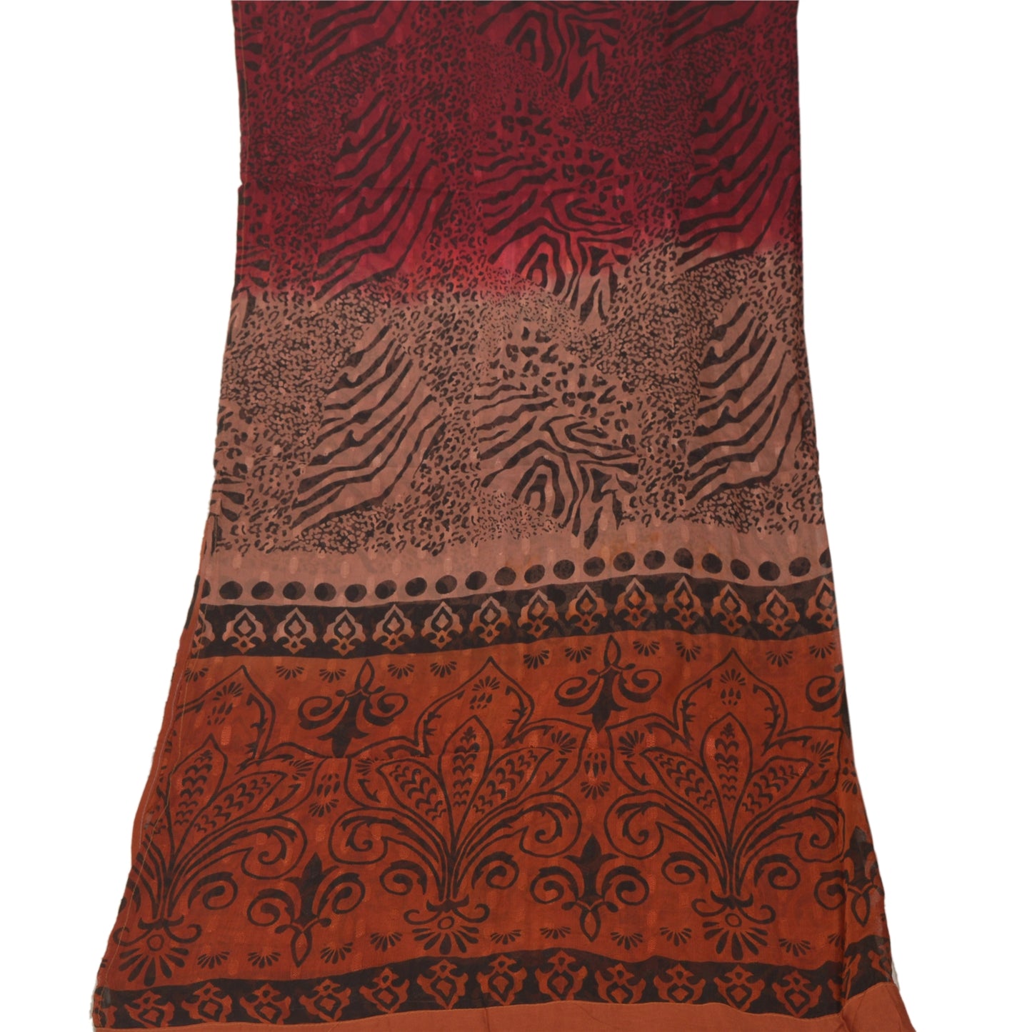 Sanskriti Vintage Dupatta Long Stole Cotton Printed Woven Wrap Veil Scarves