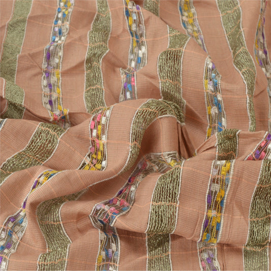 Sanskriti Vintage Dupatta Long Stole Pure Cotton Cream Woven Scarves Shawl Veil