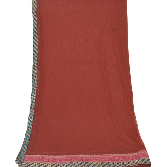 Sanskriti Vintage Dupatta Long Stole Net Mesh Dark Red Embroidered Wrap Veil