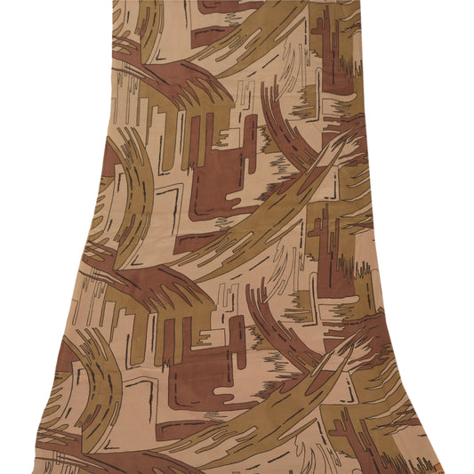 Sanskriti Vintage Dupatta Long Stole 100% Pure Satin Silk Veil Printed Hijab