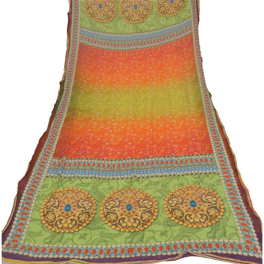 Sanskriti Vintage Dupatta Long Stole Georgette Hijab Digital Printed Wrap Shawl