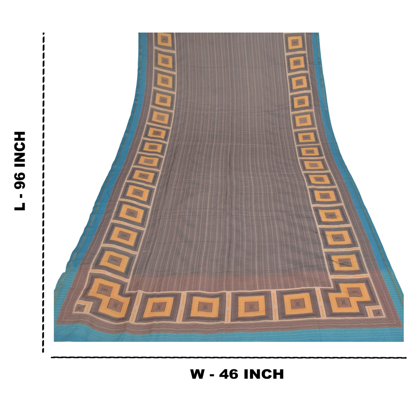 Sanskriti Vintage Dupatta Long Stole Art Silk Black Printed & Woven Work Shawl