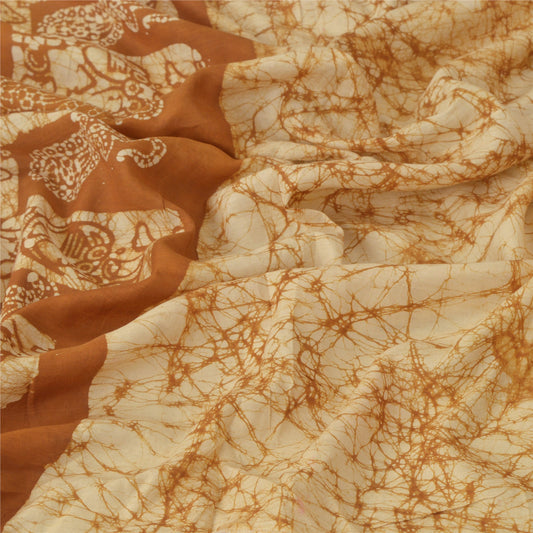 Sanskriti Vintage Dupatta Long Stole Heena Green Batik Work Veil