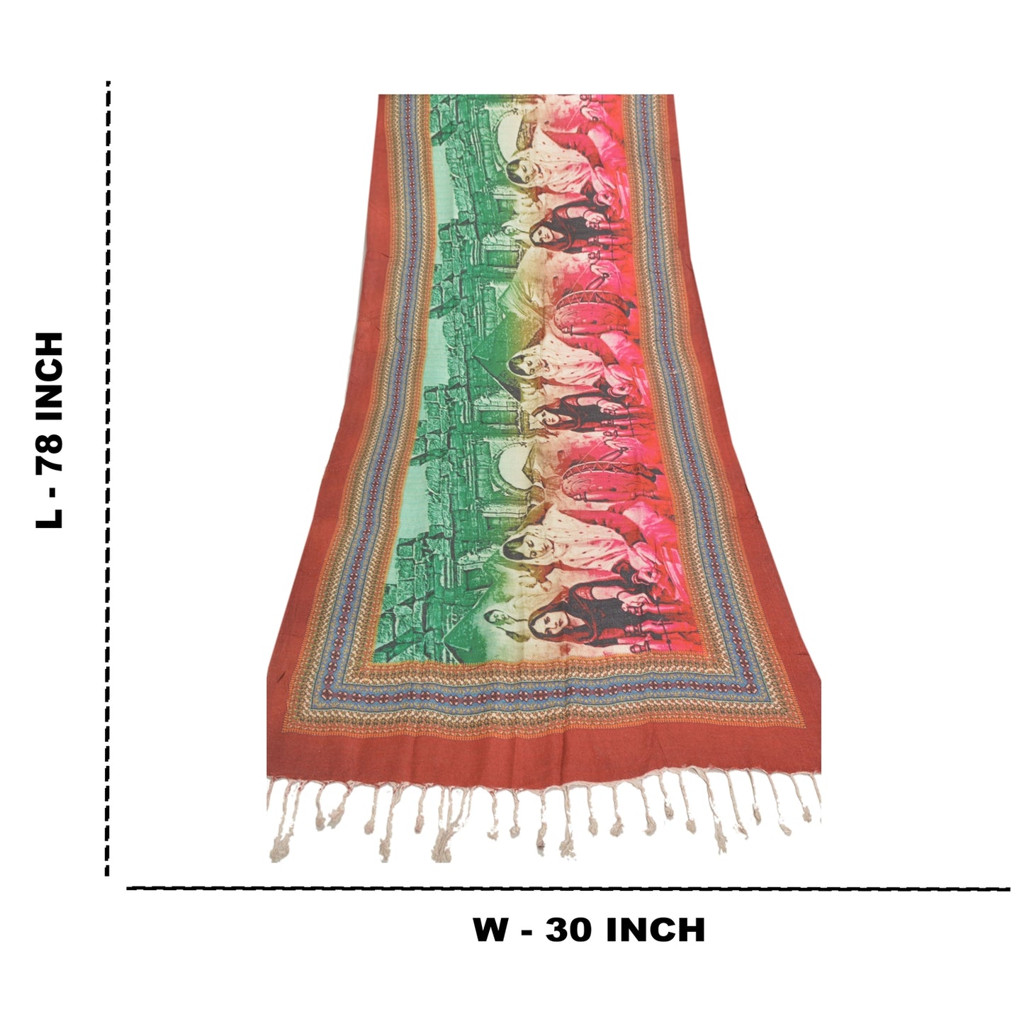 Sanskriti Vintage Dupatta Long Stole Blend Cotton Hijab Digital Printed Shawl