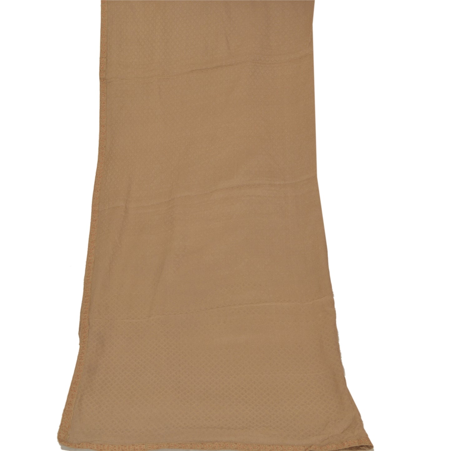 Sanskriti Vintage Dupatta Lang Stola Brun Ren Silke Hijab Vævet Wrap Tørklæder