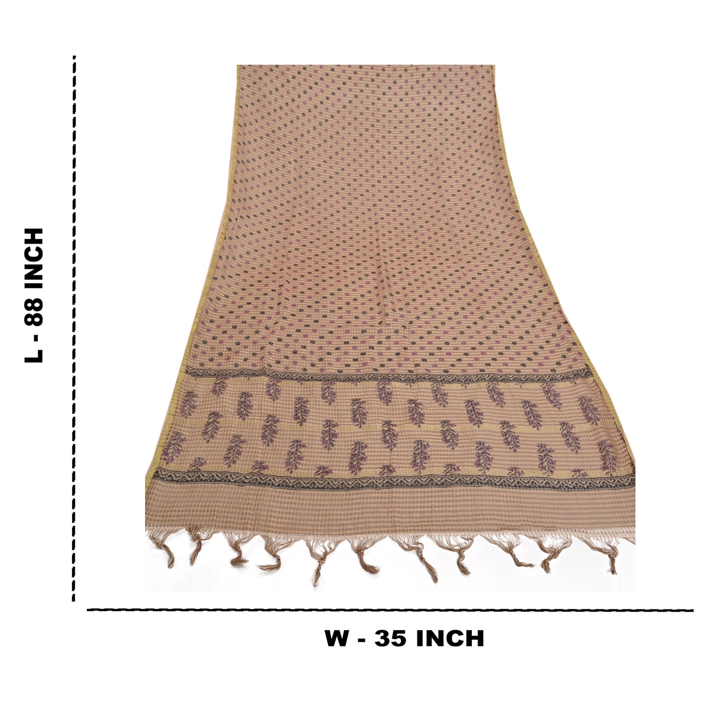 Санскритский винтажный длинный палантин Dupatta из хлопка коричневого цвета с принтом и тканые шарфы кота