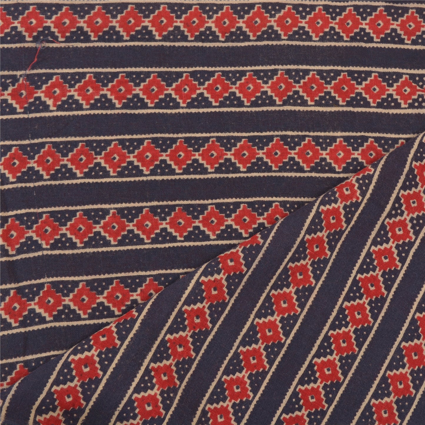 Sanskriti Vintage Dupatta Long Stole Pure Cotton Blue Shawl Printed Wrap Hijab