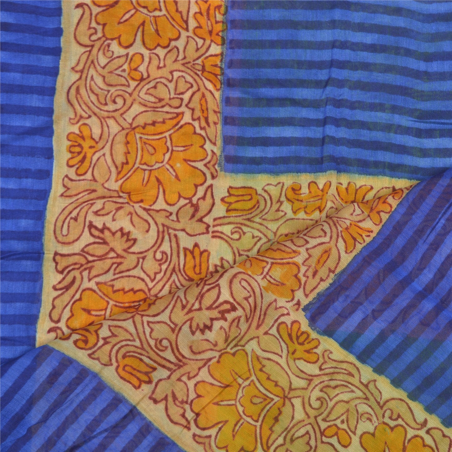 Sanskriti Vintage Dupatta Long Stole Chanderi Green Hijab Animal Printed Shawl