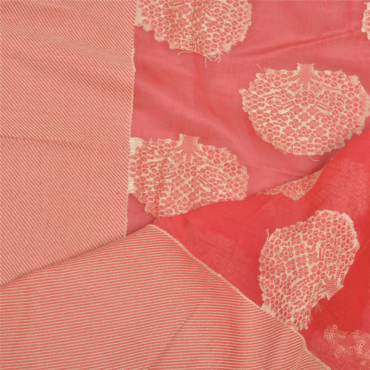 Санскритская винтажная дупатта длинная накидка из искусственного шелка персикового цвета с вышивкой Gota Work Veil