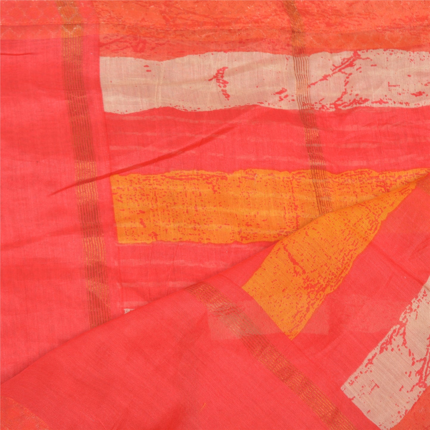 Sanskriti Vintage Dupatta Long Stole Chanderi Red Wrap Hijab Printed Scarves