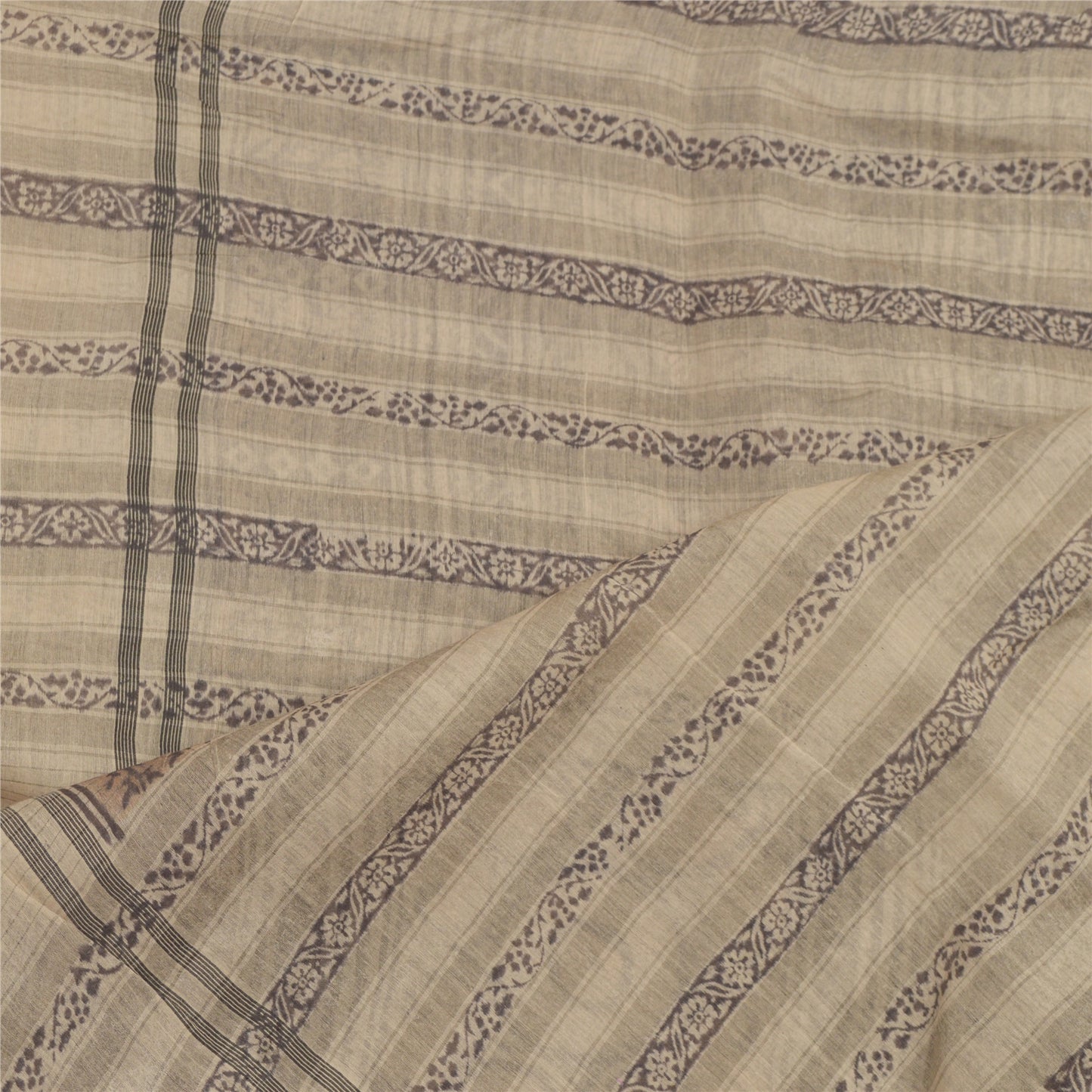 Санскритский винтажный длинный палантин Dupatta Chanderi, бледно-кремовые шарфы с вуалью и принтом