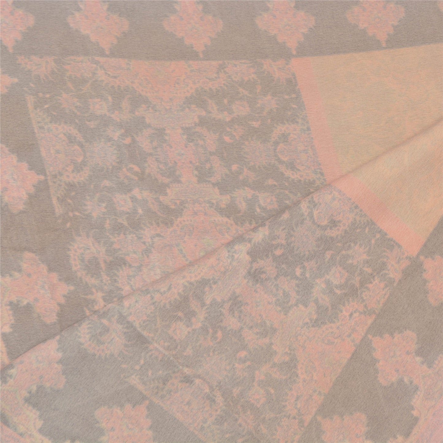 Sanskriti Vintage Dupatta Long Stole Art Silk Cream Wrap Shawl Printed Hijab