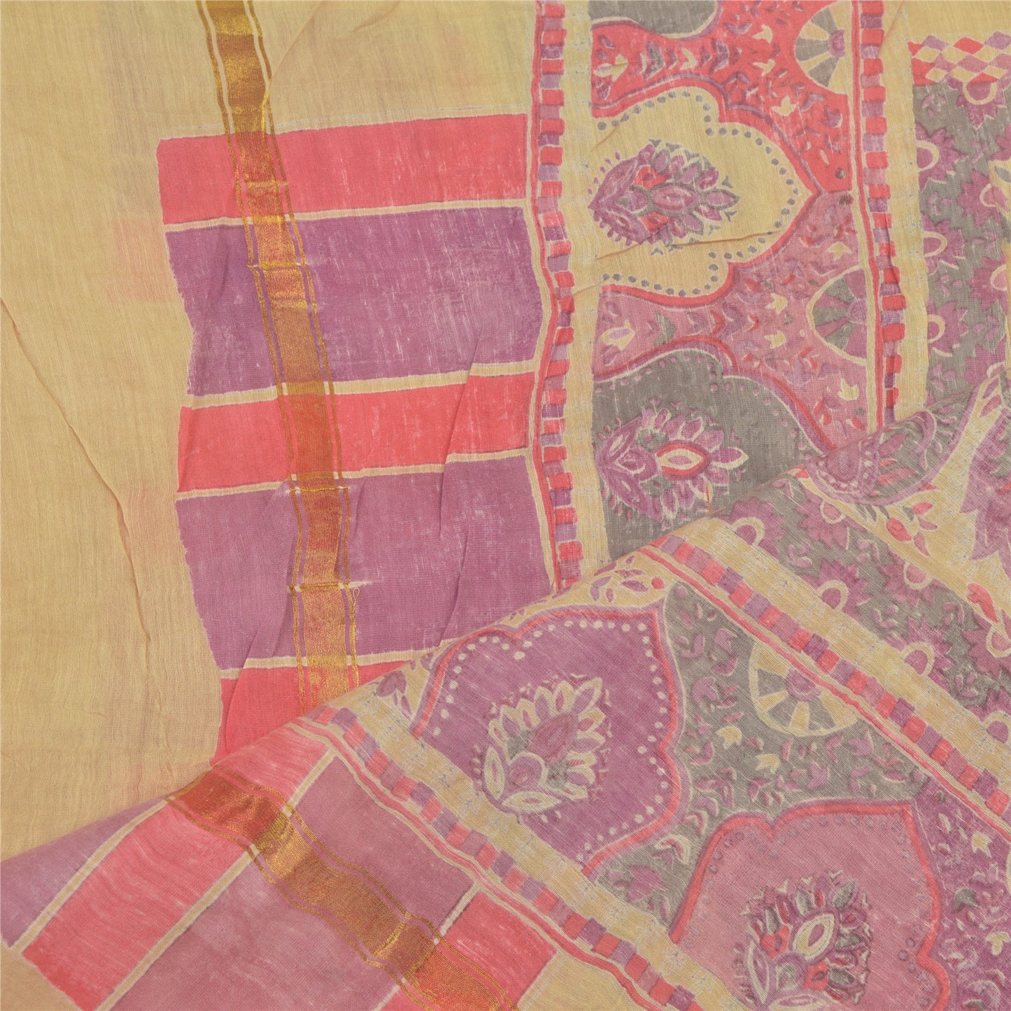 Длинный палантин Dupatta санскрити, фиолетовые шарфы с запахом и принтом Chanderi