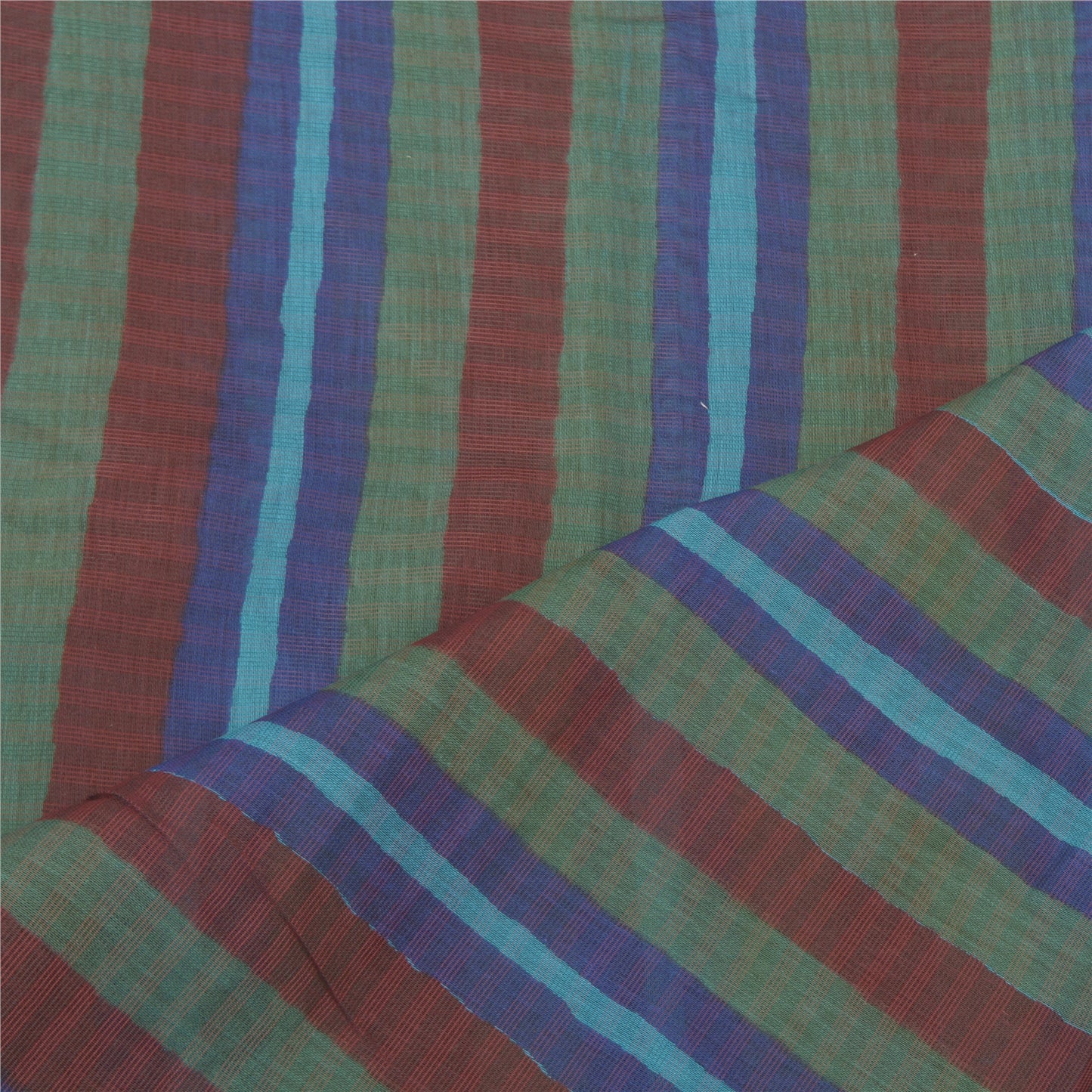 Sanskriti Vintage Dupatta Long Stole Cotton Blue Printed & Woven Ilkal Veil