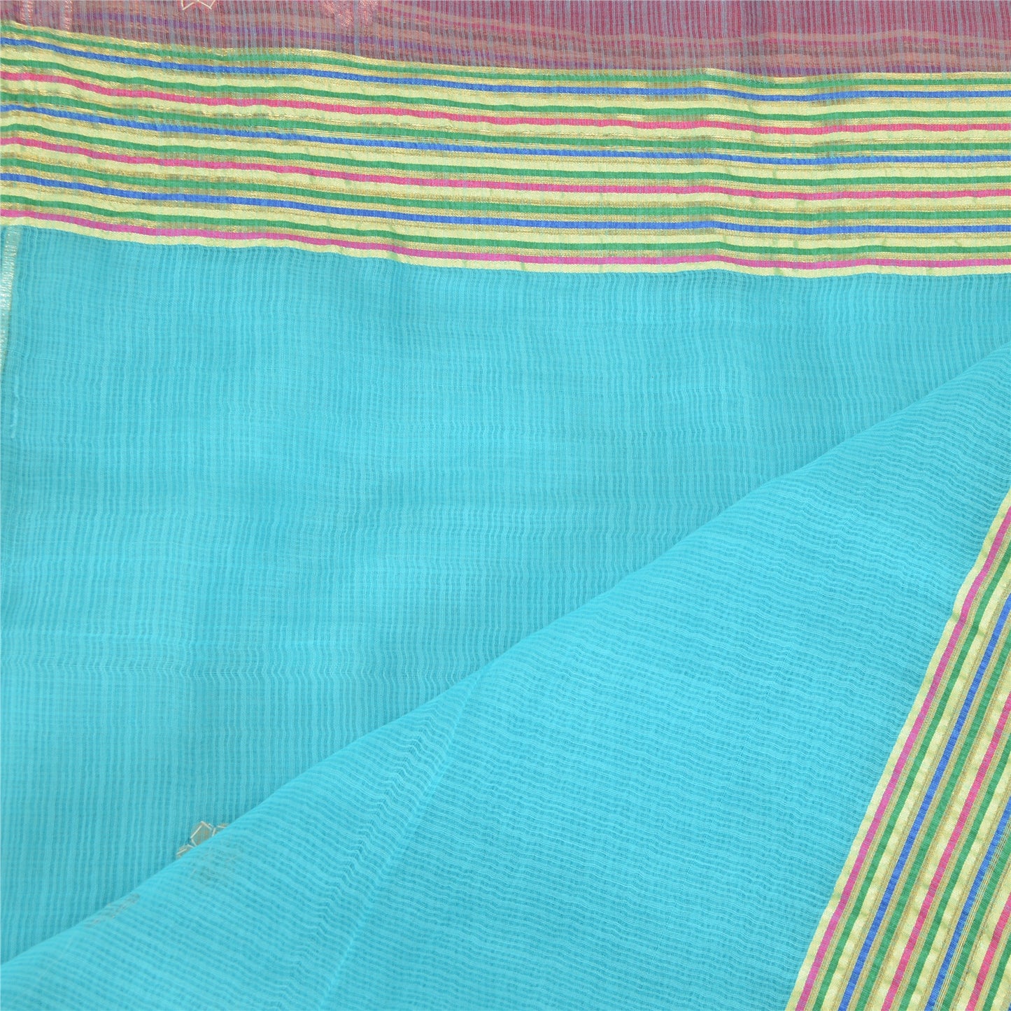 Sanskriti Vintage Dupatta Long Stole Cotton Kota Blue Hijab Gota Patti Shawl