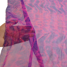 Load image into Gallery viewer, Sanskriti Vintage Dupatta Long Stole Pure Chiffon Silk Pink Hand Beaded Tie-Dye
