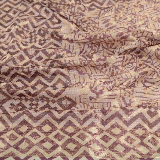 Sanskriti Vintage Dupatta Long Stole Pure Silk Veil Printed Woven Wrap Scarves