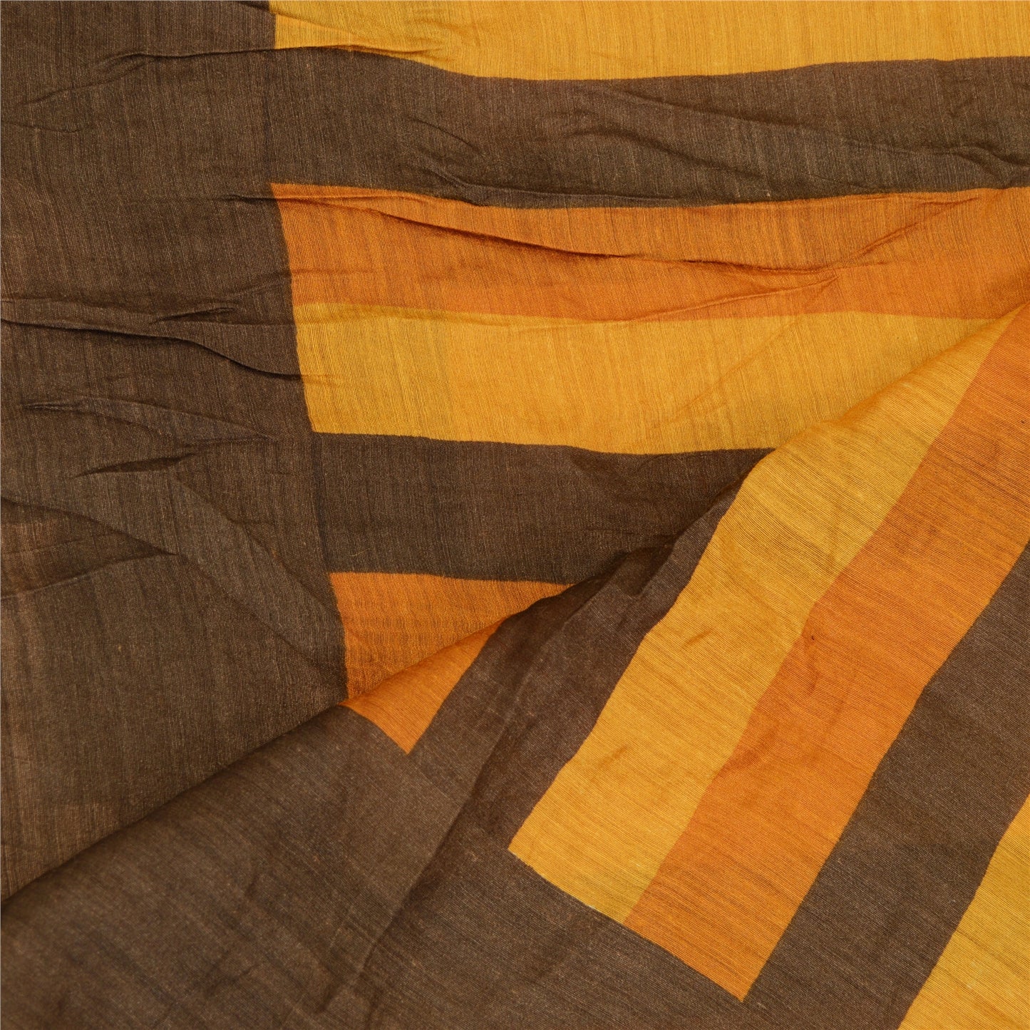 Sanskriti Vintage Dupatta Long Stole Pure Silk Hijab Saffron Printed Scarves