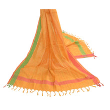 Load image into Gallery viewer, Sanskriti Vintage Dupatta Long Stole Pure Silk Yellow Hijab Woven Wrap Scarves
