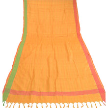 Load image into Gallery viewer, Sanskriti Vintage Dupatta Long Stole Pure Silk Yellow Hijab Woven Wrap Scarves
