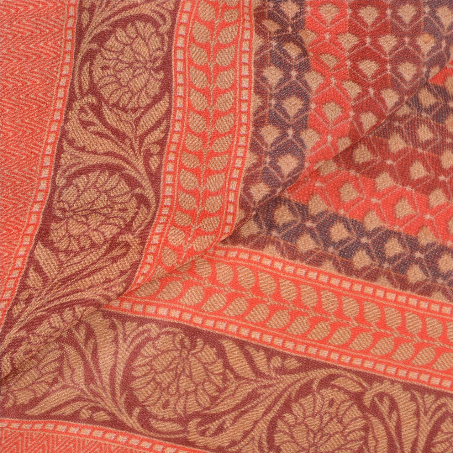 Sanskriti Vintage Dupatta Lang Stola Ren Silke Hijab Trykte & Vævede Tørklæder